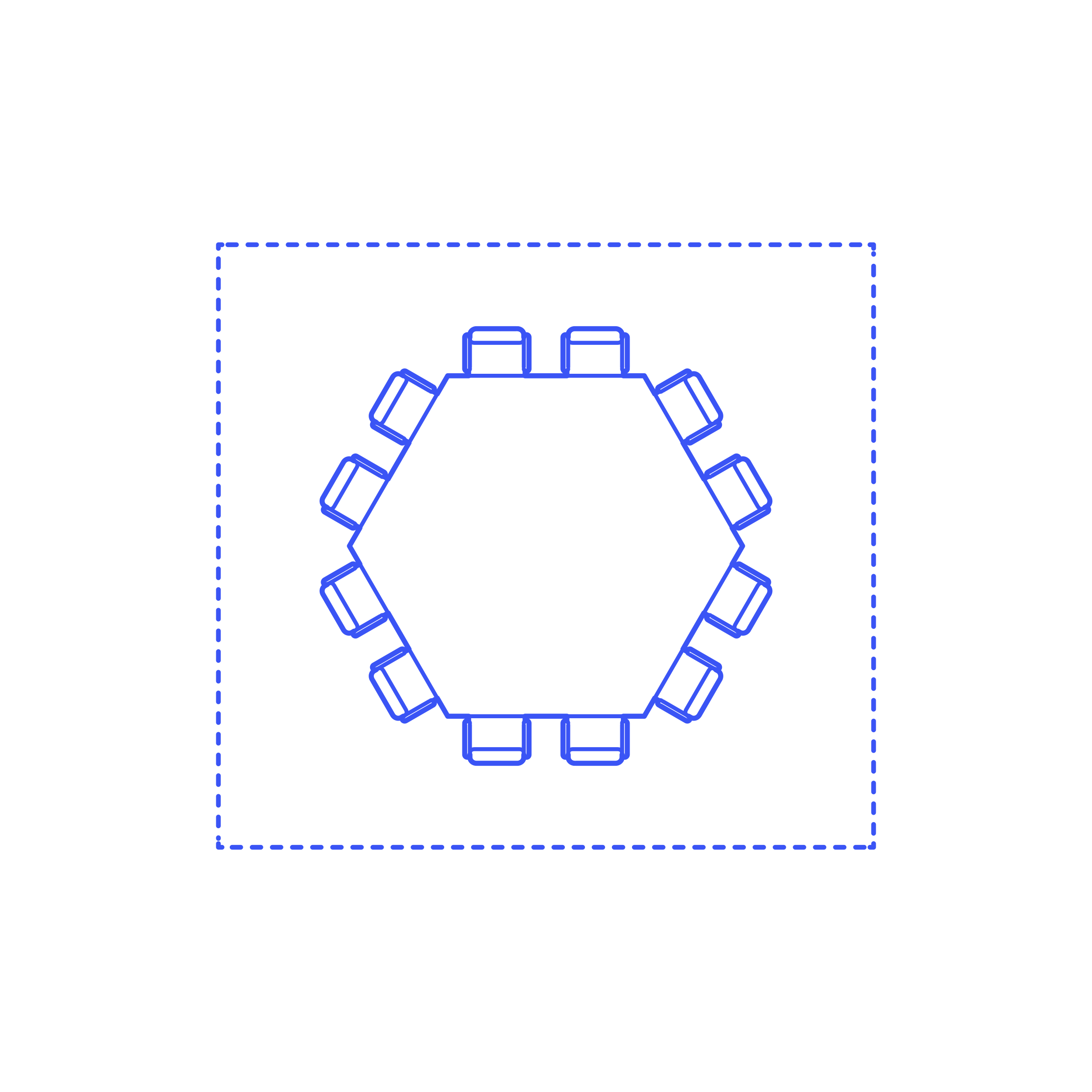 Layouts Meeting Conference Rooms Hexagon Outline Icon Svg Set Free Vectors